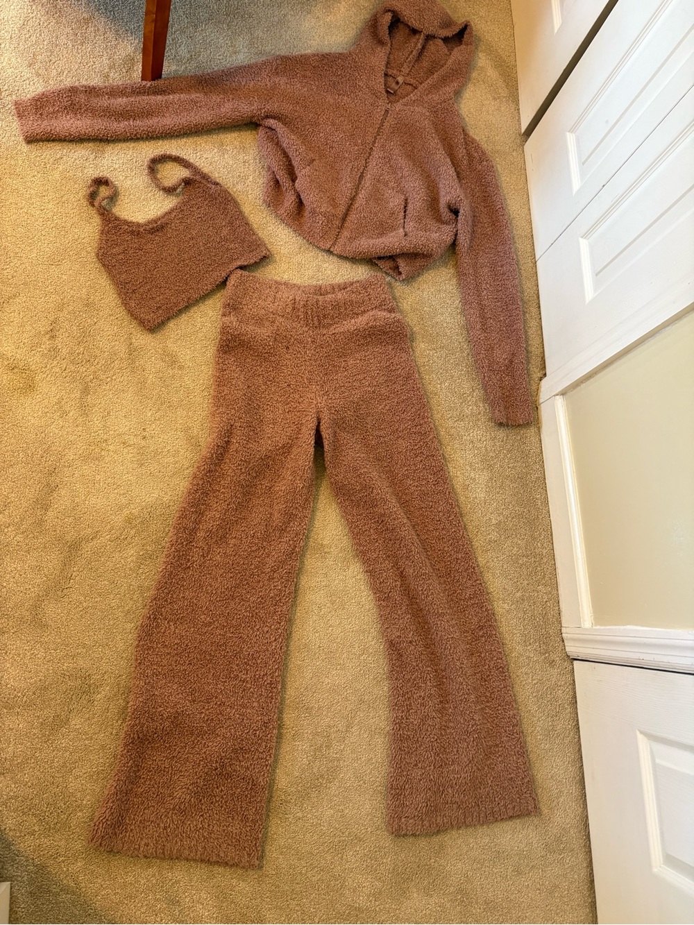 SKIMS Cozy Knit Brown Flare Pants — Soft Loungewear